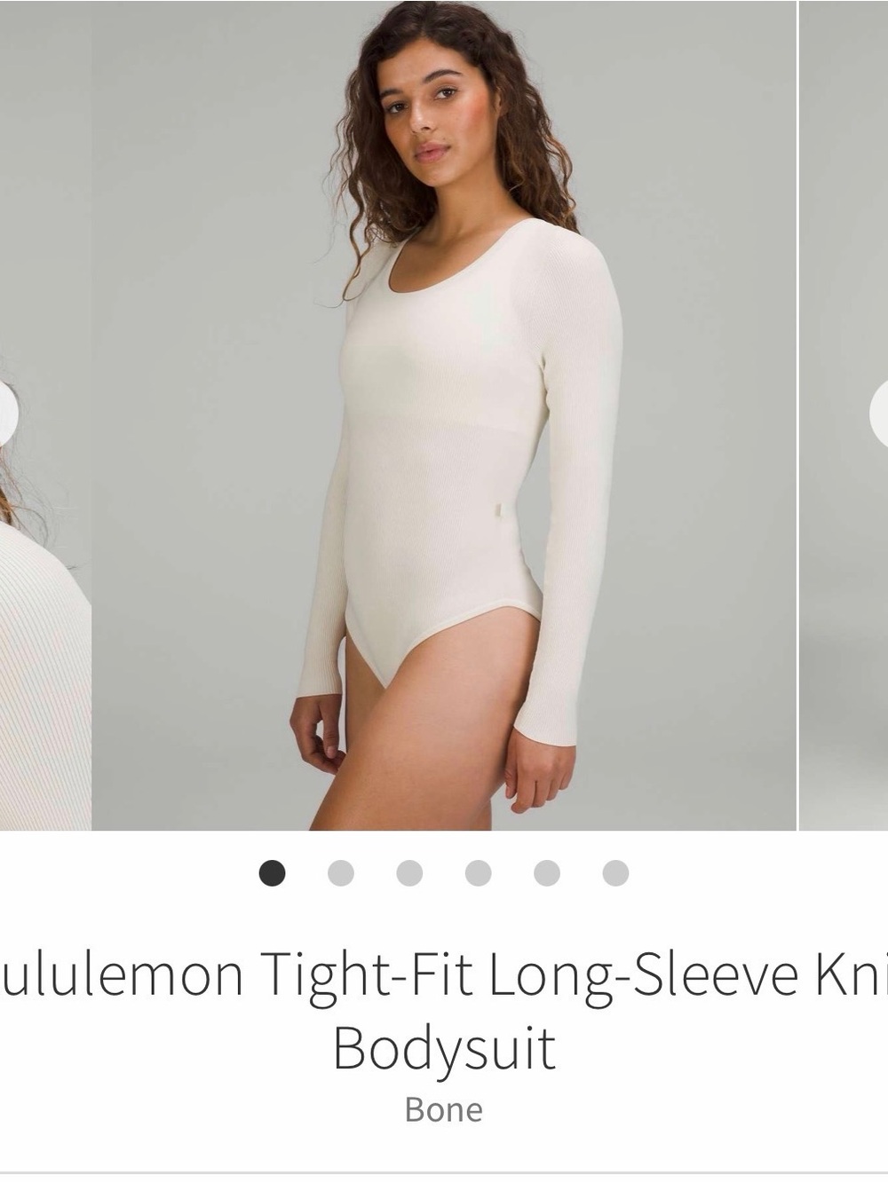 lululemon athletica Scoop-Neck Long-Sleeve Knit Bodysuit - Bone